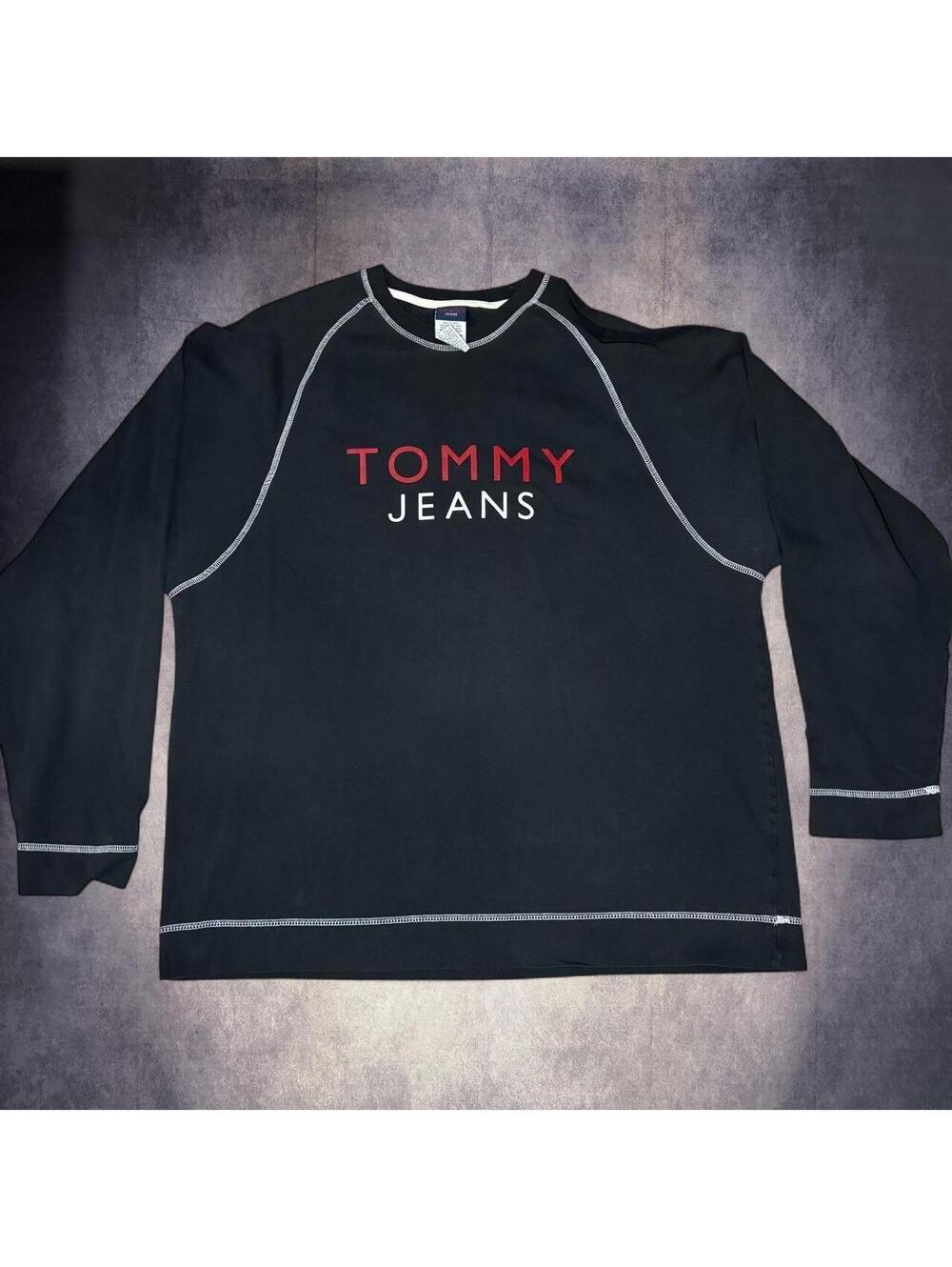Rare Vintage Y2K Tommy Hilfiger black cotton long sleeve shirt